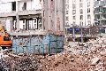 Abriß des Linde Gebäude, Herstellen von Vergangenheit der DDR