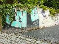 Graffitis-Schriften und Blütenfarben