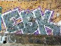 Graffitis-Schriften und Blütenfarben