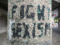 Graffitis-Schriften und Blütenfarben