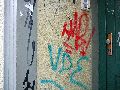 Graffitis-Schriften und Blütenfarben