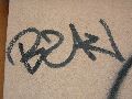 Graffitis-Schriften und Blütenfarben