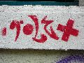 Graffitis-Schriften und Blütenfarben