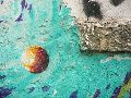 Graffitis-Schriften und Blütenfarben