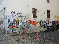 Graffitis-Schriften und Blütenfarben