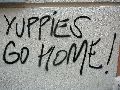 Graffitis-Schriften und Blütenfarben