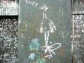 Graffitis-Schriften und Blütenfarben