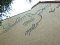 Graffitis-Schriften und Blütenfarben