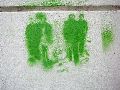 Graffitis-Schriften und Blütenfarben