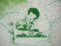 Graffitis-Schriften und Blütenfarben