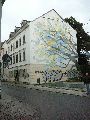 Graffitis-Schriften und Blütenfarben