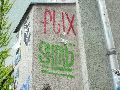Graffitis-Schriften und Blütenfarben
