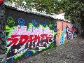 Graffitis-Schriften und Blütenfarben