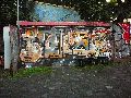 Graffitis-Schriften und Blütenfarben