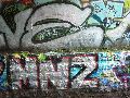 Graffitis-Schriften und Blütenfarben