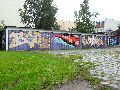 Graffitis-Schriften und Blütenfarben