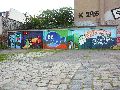 Graffitis-Schriften und Blütenfarben