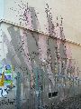 Graffitis-Schriften und Blütenfarben