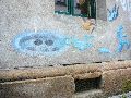 Graffitis-Schriften und Blütenfarben