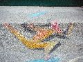 Graffitis-Schriften und Blütenfarben