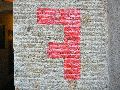 Graffitis-Schriften und Blütenfarben