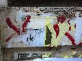 Graffitis-Schriften und Blütenfarben