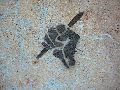 Graffitis-Schriften und Blütenfarben