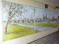 Graffitis-Schriften und Blütenfarben