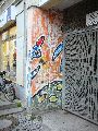 Graffitis-Schriften und Blütenfarben