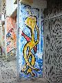 Graffitis-Schriften und Blütenfarben