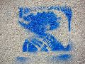 Graffitis-Schriften und Blütenfarben