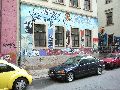 Graffitis-Schriften und Blütenfarben
