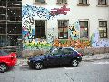 Graffitis-Schriften und Blütenfarben