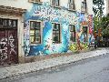 Graffitis-Schriften und Blütenfarben
