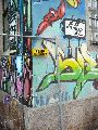 Graffitis-Schriften und Blütenfarben