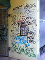 Graffitis-Schriften und Blütenfarben