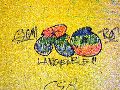 Graffitis-Schriften und Blütenfarben