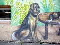 Graffitis-Schriften und Blütenfarben
