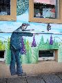 Graffitis-Schriften und Blütenfarben