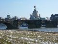 Winterspaziergang  an der Elbe, von Pieschen-Richtung Loschwitz-Blasewitz, mit einem besonderen Augenmerk auf die Waldschlösschenbückenbaustelle