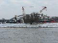 Winterspaziergang  an der Elbe, von Pieschen-Richtung Loschwitz-Blasewitz, mit einem besonderen Augenmerk auf die Waldschlösschenbückenbaustelle