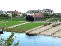  Die Pieschener Hafenstadtlandschaft von der Neuen Molebrücke aus gesehen