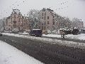 Erster Schnee an der Molebrücke-Pieschen