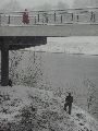 Erster Schnee an der Molebrücke-Pieschen