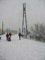 Erster Schnee an der Molebrücke-Pieschen