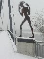 Erster Schnee an der Molebrücke-Pieschen