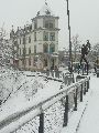Erster Schnee an der Molebrücke-Pieschen