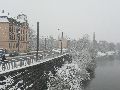Erster Schnee an der Molebrücke-Pieschen