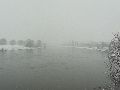 Erster Schnee an der Molebrücke-Pieschen