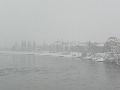 Erster Schnee an der Molebrücke-Pieschen